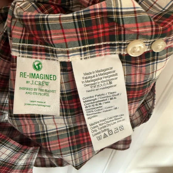 J. Crew Red and White Casual Button Down Shirt - Picture 4 of 4